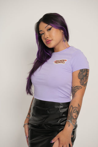 Cry Later Lavender Crop Top