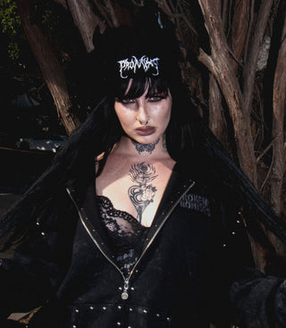 Adorned Washed Black Hoodie