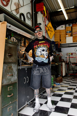 BP X Von Dutch Spiked Metal Rhinestoned Tee