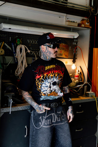 BP X Von Dutch Spiked Metal Rhinestoned Tee