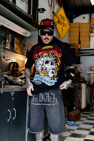 BP X Von Dutch Spiked Metal Rhinestoned Tee