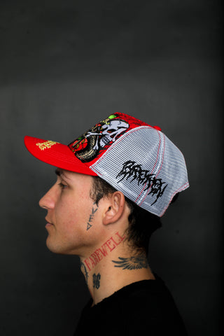 BP x Ed Hardy Blood Ties Trucker Hat Red