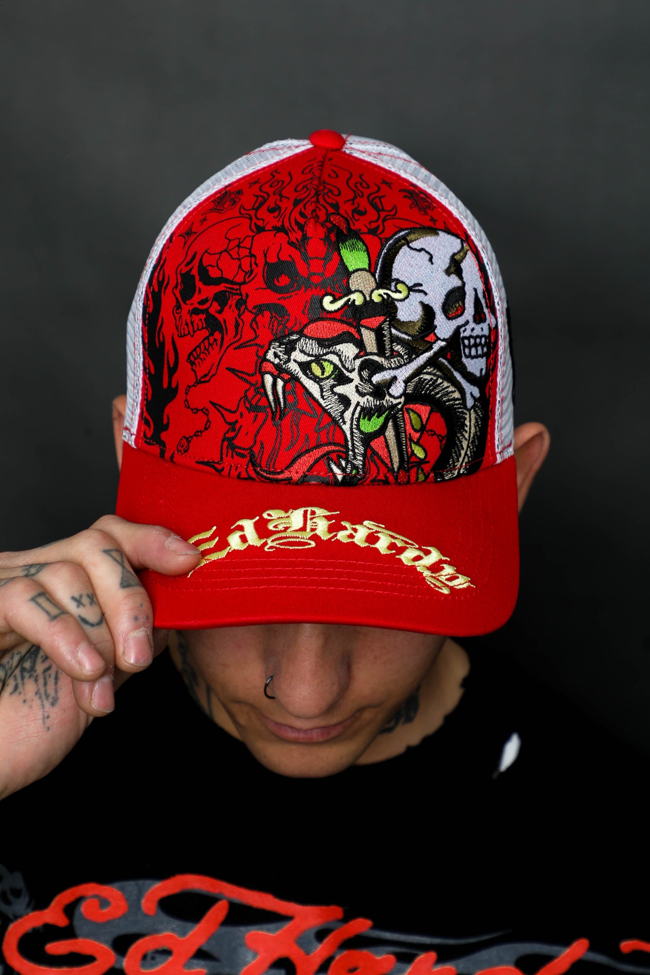 BP x Ed Hardy Blood Ties Trucker Hat Red