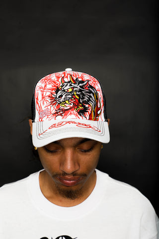BP x Ed Hardy Forever Fades Trucker Hat White/Black