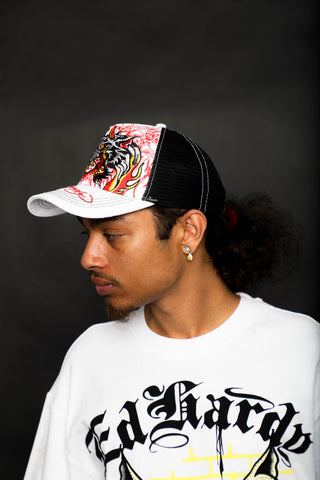 BP x Ed Hardy Forever Fades Trucker Hat White/Black