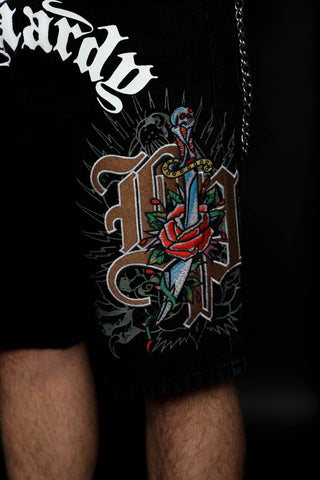 BP x Ed Hardy Love Scars Denim Shorts