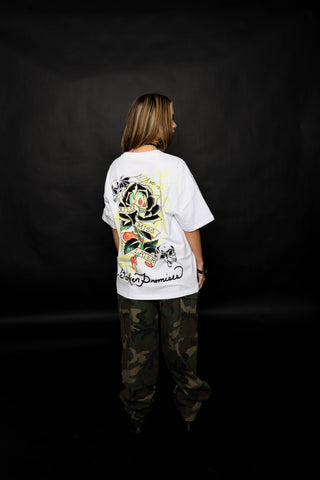 BP x Ed Hardy Rhinestone Miss Me Later Tee White