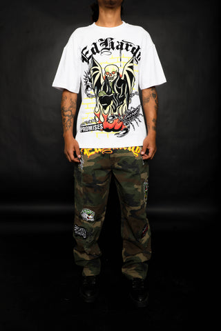 BP x Ed Hardy Rhinestone Miss Me Later Tee White