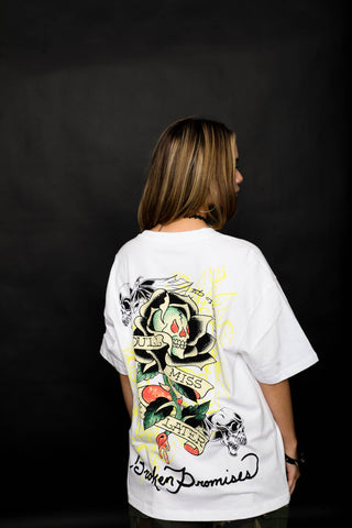 BP x Ed Hardy Rhinestone Miss Me Later Tee White