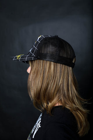BP x Ed Hardy Wasted Love Plaid Trucker Hat Black