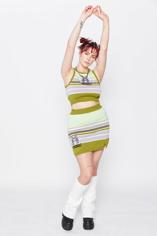 BP x It's Happy Bunny Double Middle Striped Skirt