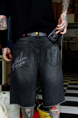 BP x Von Dutch Night Sky Rhinestone Denim Short