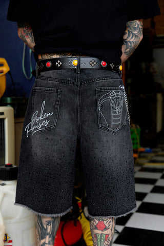 BP x Von Dutch Night Sky Rhinestone Denim Short