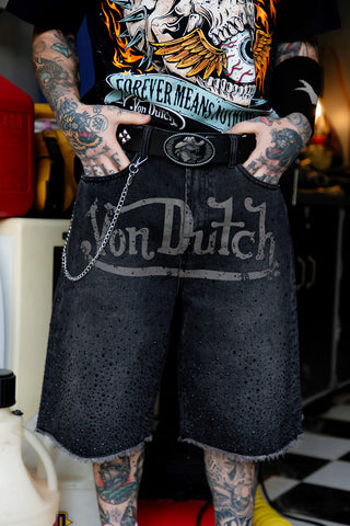 BP x Von Dutch Night Sky Rhinestone Denim Short