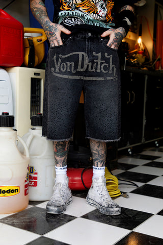 BP x Von Dutch Night Sky Rhinestone Denim Short