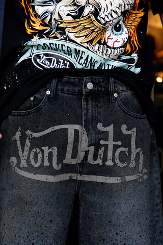 BP x Von Dutch Night Sky Rhinestone Denim Short
