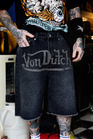 BP x Von Dutch Night Sky Rhinestone Denim Short