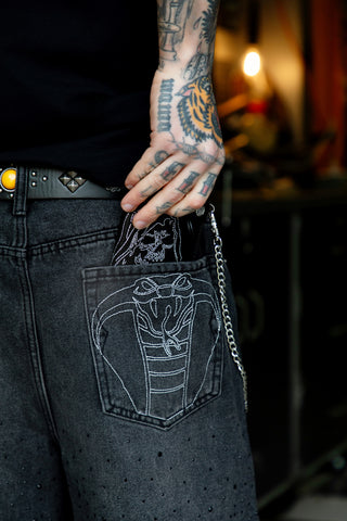 BP x Von Dutch Night Sky Rhinestone Denim Short