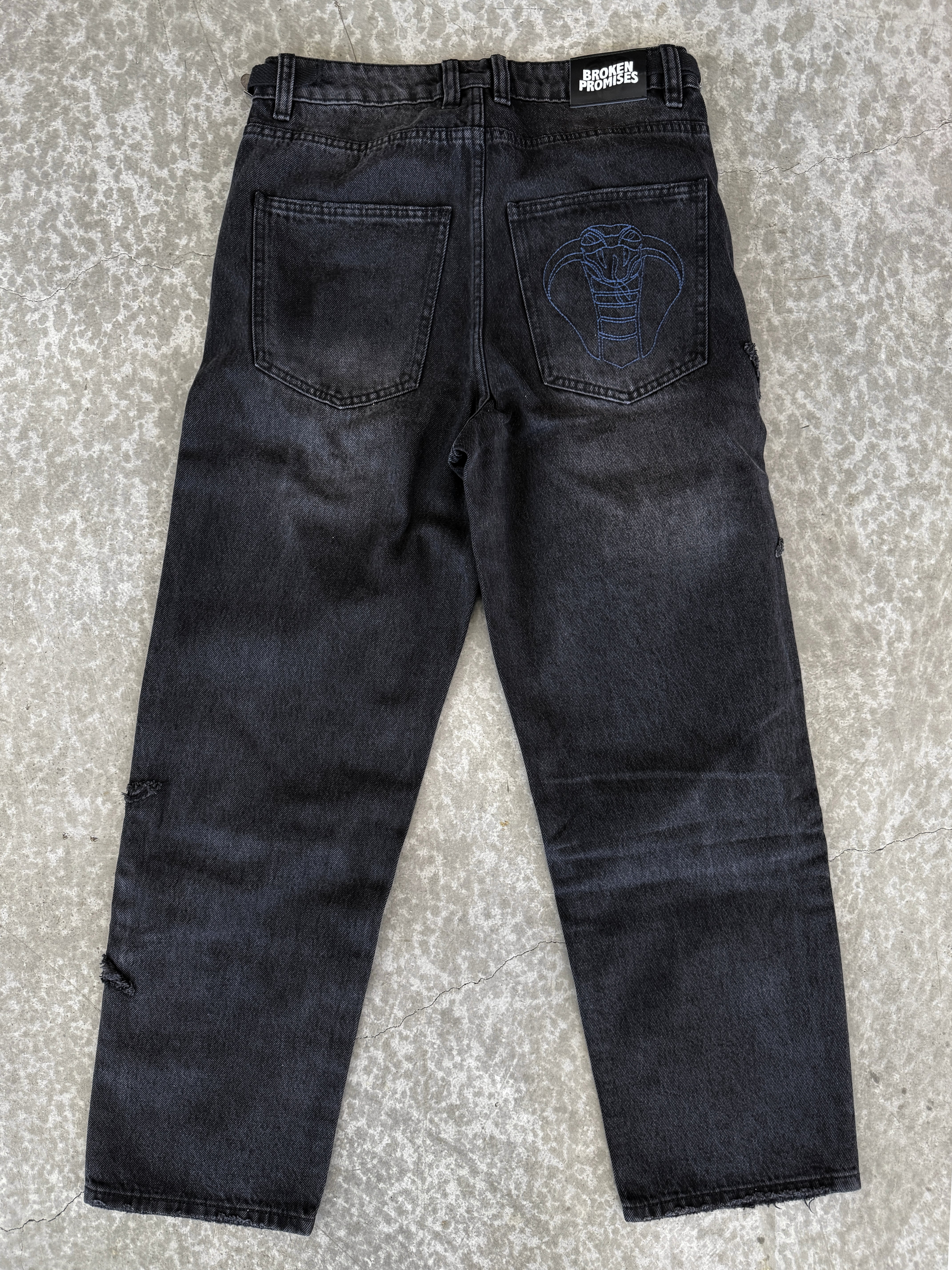 Barbed Applique Baggy Denim