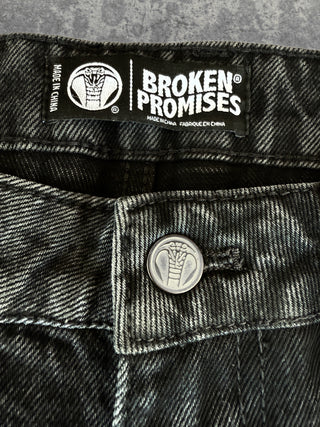 Barbed Applique Baggy Denim