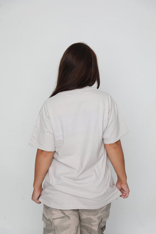 Beware Rhinestone Tee Grey