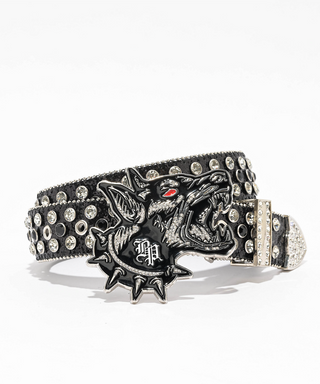 Big Bark Rhinestone Belt Black