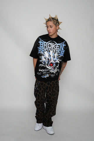 Bludgeon Rhinestoned Distressed Tee
