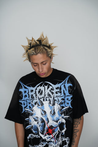 Bludgeon Rhinestoned Distressed Tee
