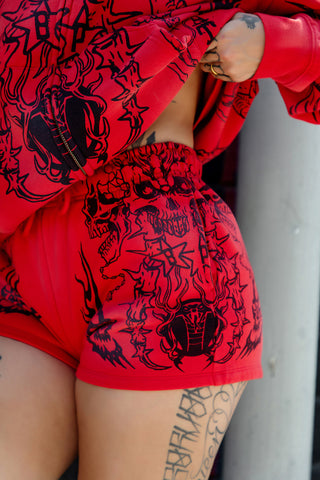 Chaotic Harmony Shorts Red