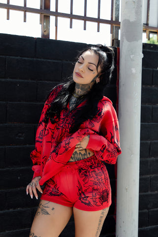 Chaotic Harmony Shorts Red