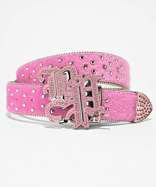 Charmed Studded Pink Fuzzy Belt