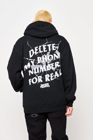 Cracked Screen Heavyweight Hoodie Black