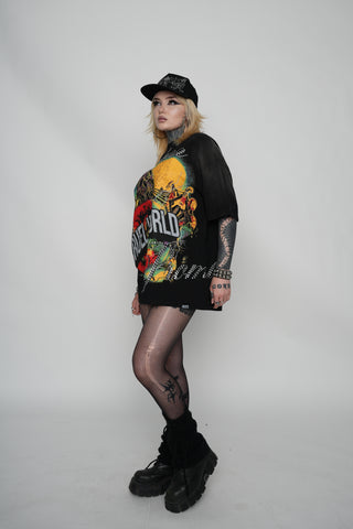 Cruel World Rhinestone Washed Tee