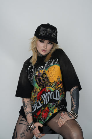 Cruel World Rhinestone Washed Tee