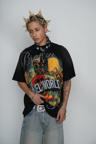 Cruel World Rhinestone Washed Tee