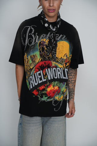 Cruel World Rhinestone Washed Tee