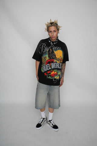 Cruel World Rhinestone Washed Tee