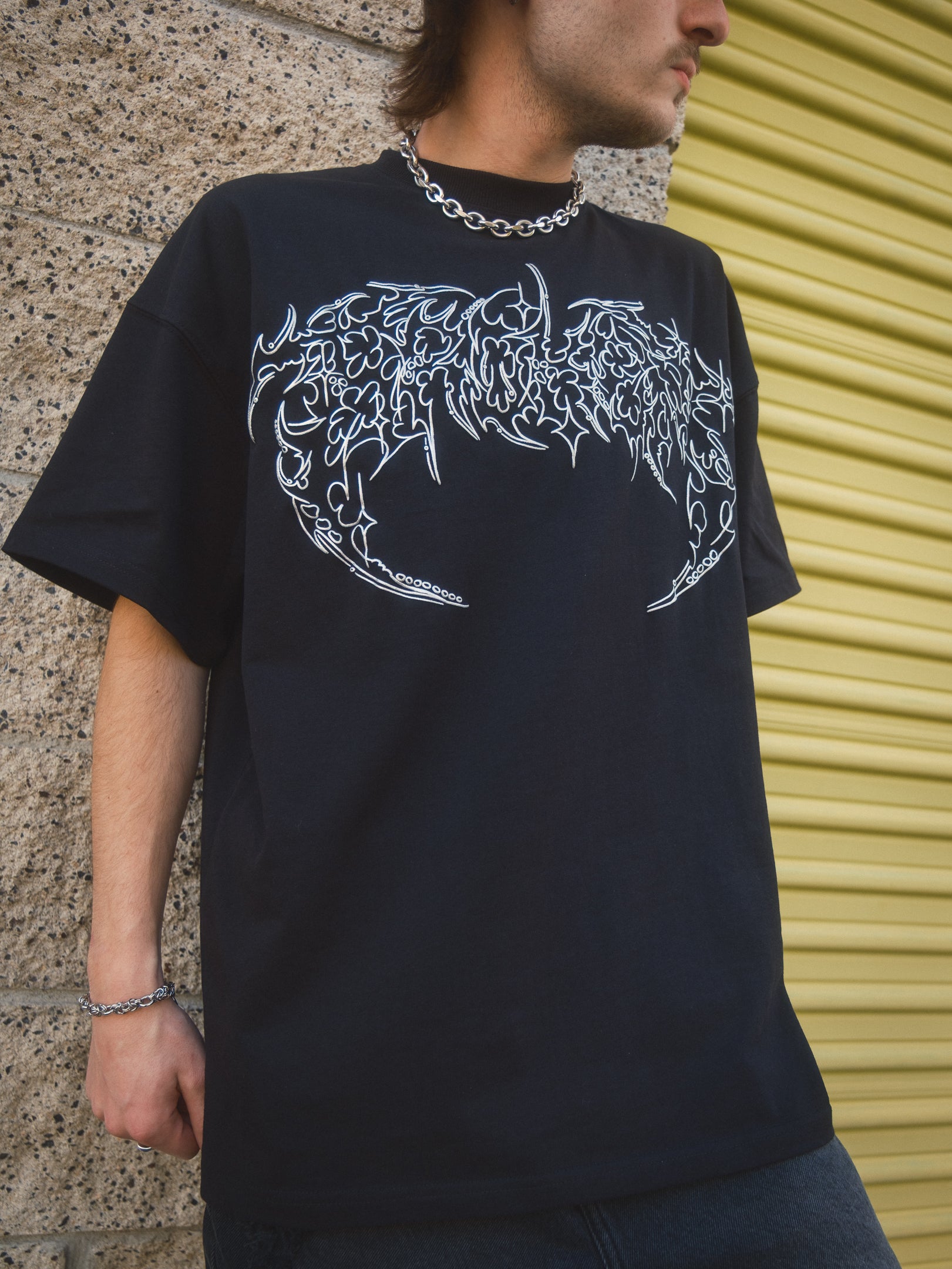 Cyberbyte Tee Chrome Print Black