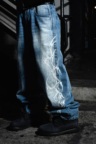 Cybersig Baggy Denim Pants Blue