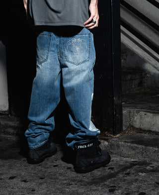 Cybersig Baggy Denim Pants Blue