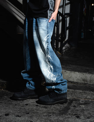 Cybersig Baggy Denim Pants Blue