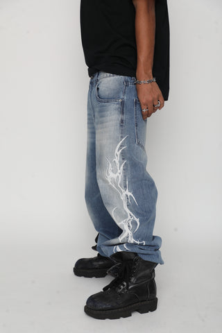Cybersig Baggy Denim Pants Blue
