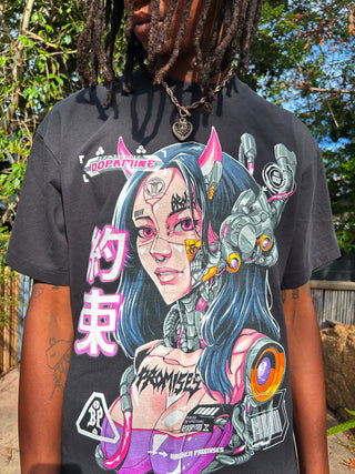Cyborg Girl Tee Black
