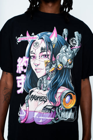 Cyborg Girl Tee Black