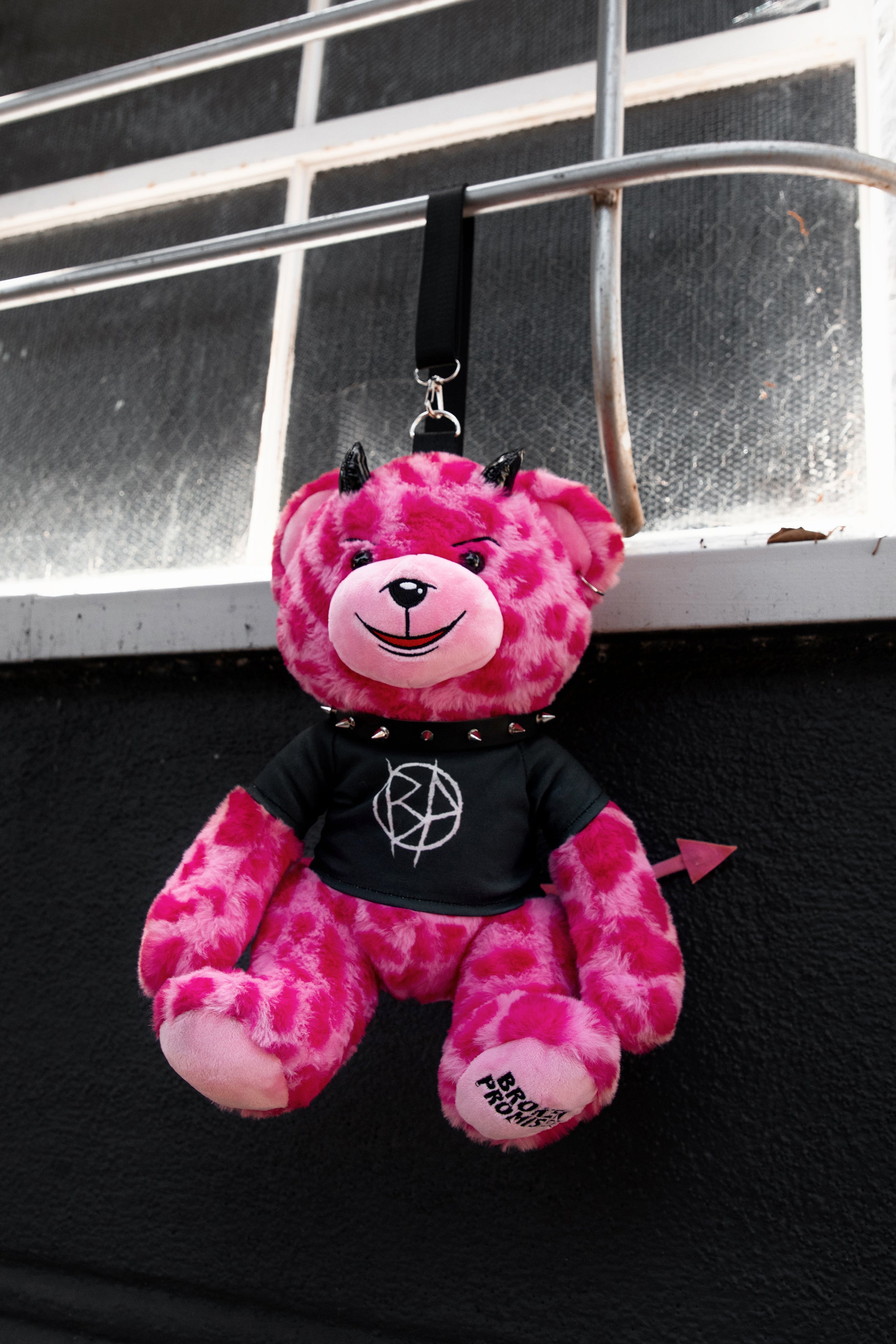 Damien Bear Bag Pink Leopard Print