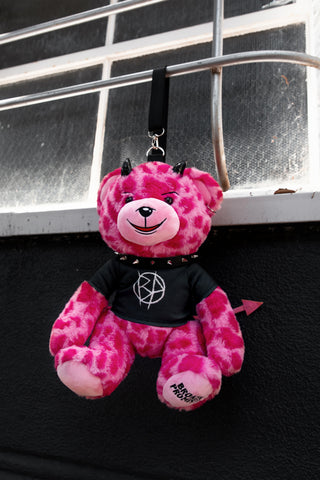 Damien Bear Bag Pink Leopard Print