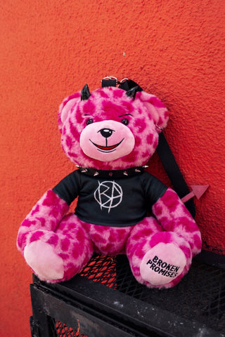 Damien Bear Bag Pink Leopard Print