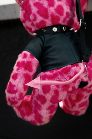 Damien Bear Bag Pink Leopard Print