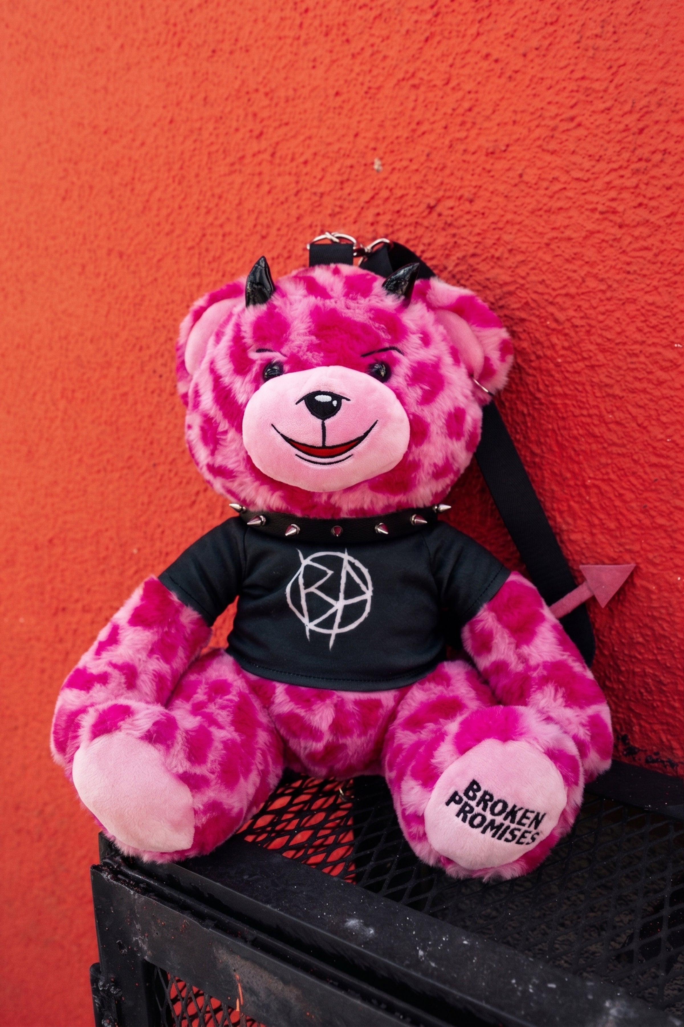 Damien Bear Bag Pink Leopard Print