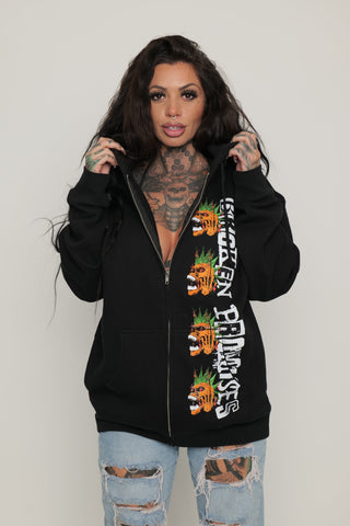 Death Rocker Zip Up Hoodie